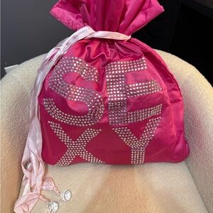 RARE Victoria's Secret Hot Pink Satin Sack